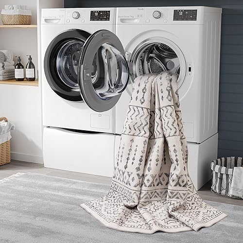 Miniatura 5 de Art&Tuft Alfombra marroquí lavable súper suave de 4 x 6 pies, antideslizante, antideslizante, para sala de estar, plegable, geométrica, lavable a