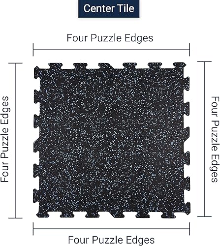 Miniatura 3 de Baldosa de goma IncStores robusta de 8mm, (baldosas de 58x58cmkit de piezas para el suelo) tatami de gimnasio de goma entrelazado, para suelos de