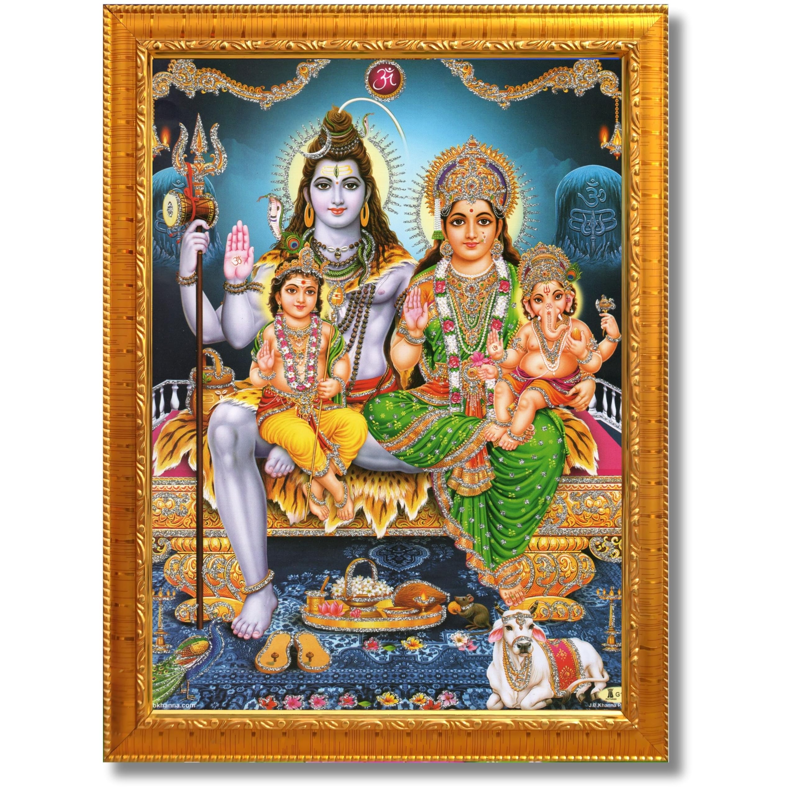 CRAFT QUEST Shiv Parivar Religious Wood Photo Frame with Acrylic glass (Golden, 9 X 7 inch)-image-6