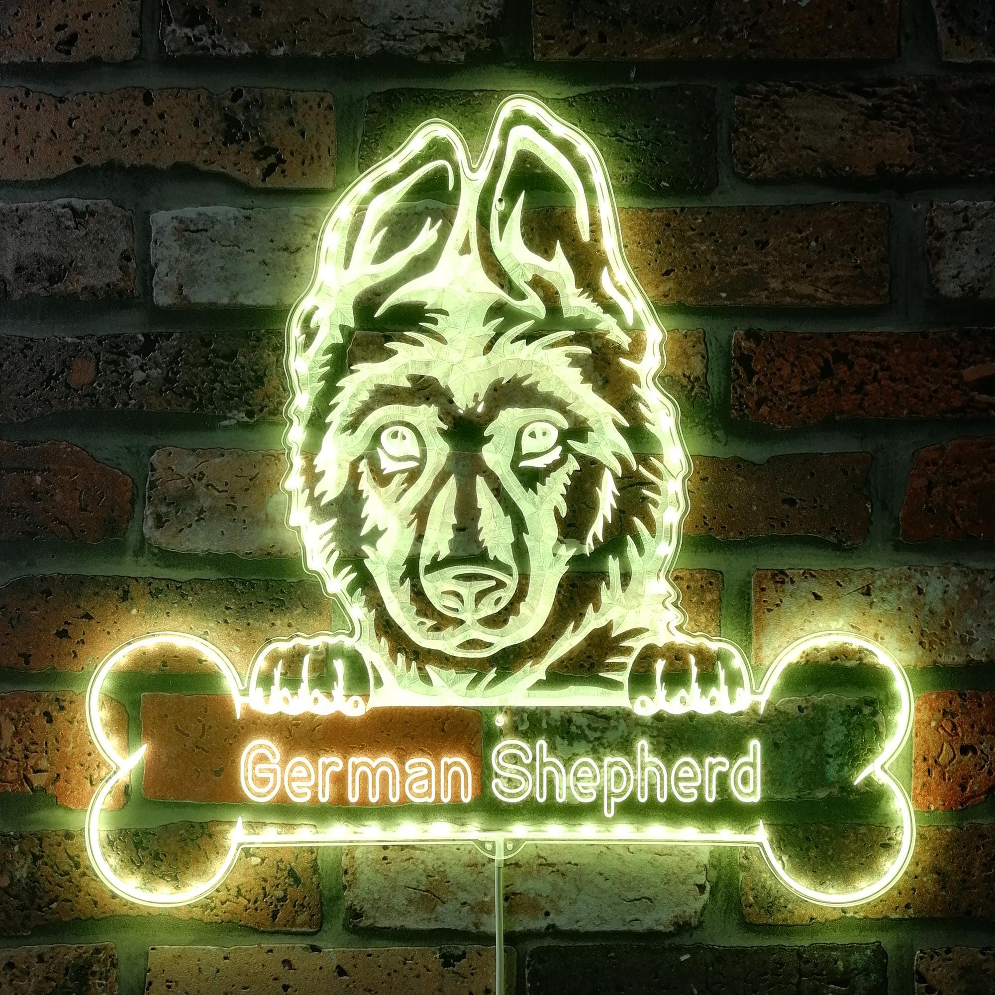 ADVPRO Name Personalize German Shepherd Dog RGB Dynamic Glam LED Sign - Cut-to-Edge Shape - Smart 3D Wall Decoration - Multicolor Dynamic Lighting - st06s22-fnd-p0071-tm
