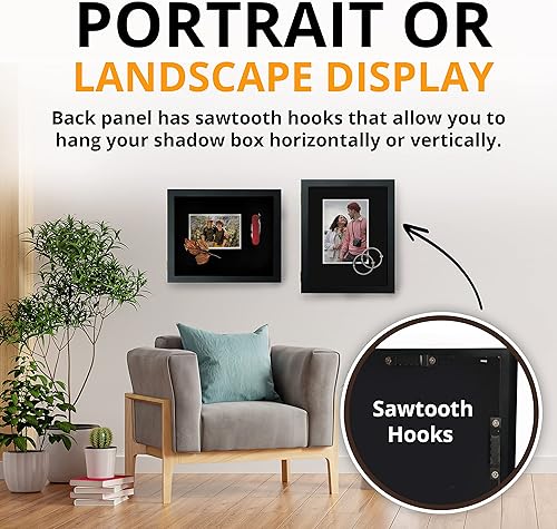 Vista 21 de Marco de caja de sombra grande de 12 x 15, vitrina de caja de sombra profunda, caja de sombra blanca, marco de imagen Shadowbox, caja de sombra