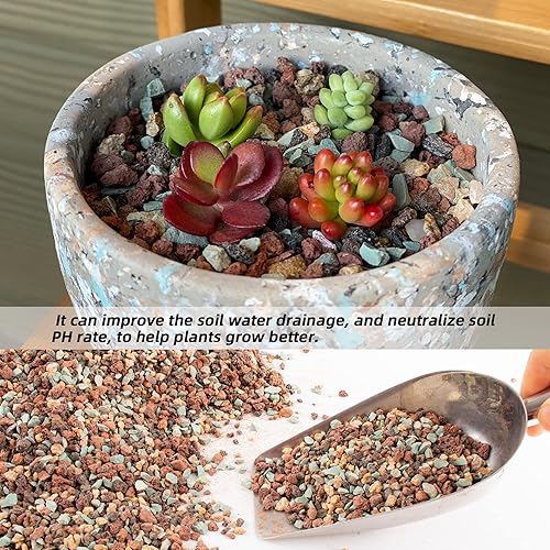 Miniatura 3 de Mezcla de rocas de lava de 18 libras para plantas en puerta, guijarros de grava para bonsái suculentos y rellenos de jarrones, jardinería de hadas
