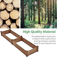 Vista 6 de Yaheetech Cama de jardín elevada de madera para horticultura de 8 x 2 pies, caja de plantación elevada divisible para flores/vegetales en patio