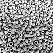 Grey Opaque Pony Beads 100 Pieces Size 9mm x 6mm Barrel Shaped Beads