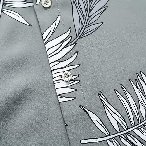Miniatura 5 de SheLucki - Camisa hawaiana para hombre, unisex, casual, manga corta, con botones y estampado de sombra de palmeras, para el verano y la playa