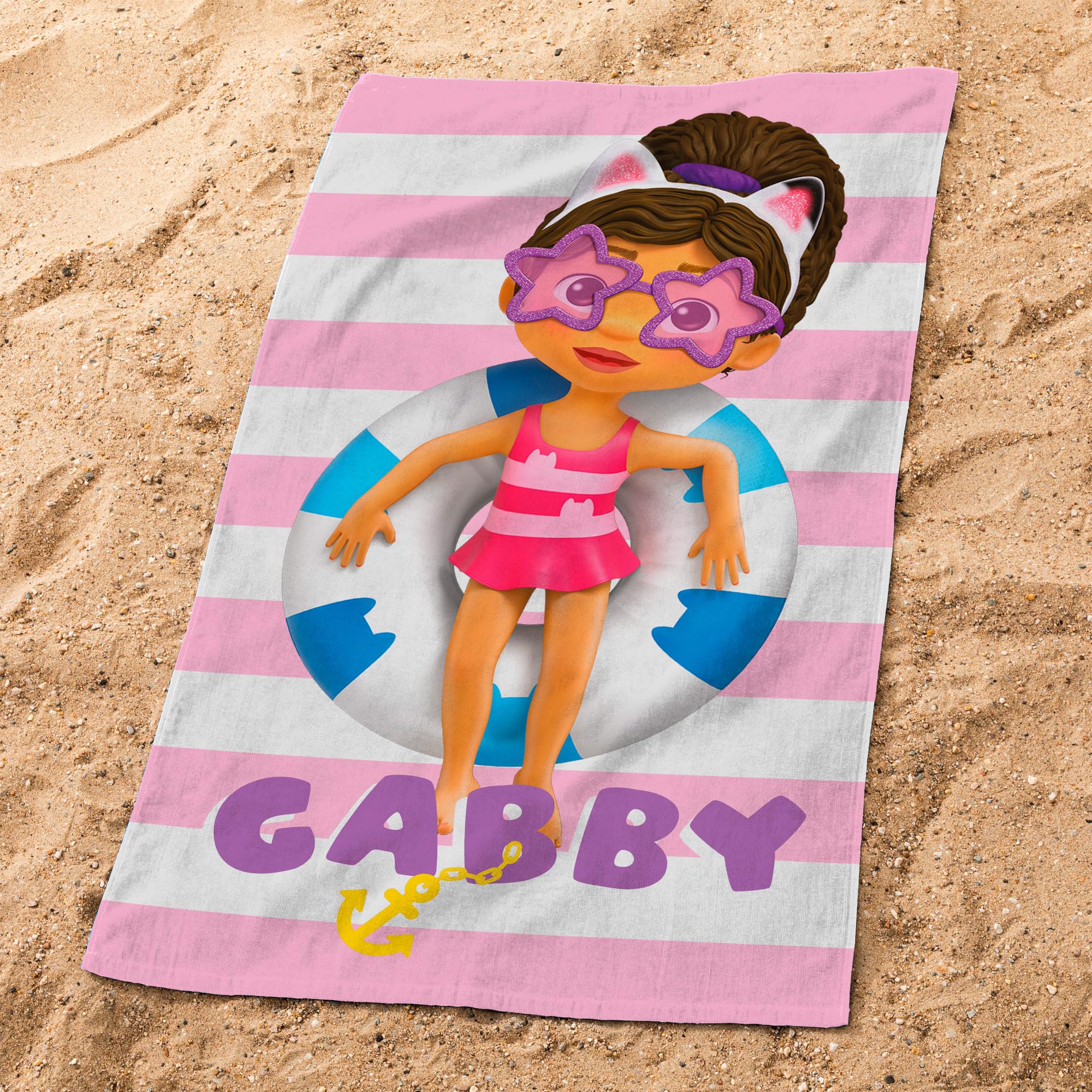 Gabby Et La Maison Magique Duo ET Pink Bath Cape And Beach Towel Set - 6