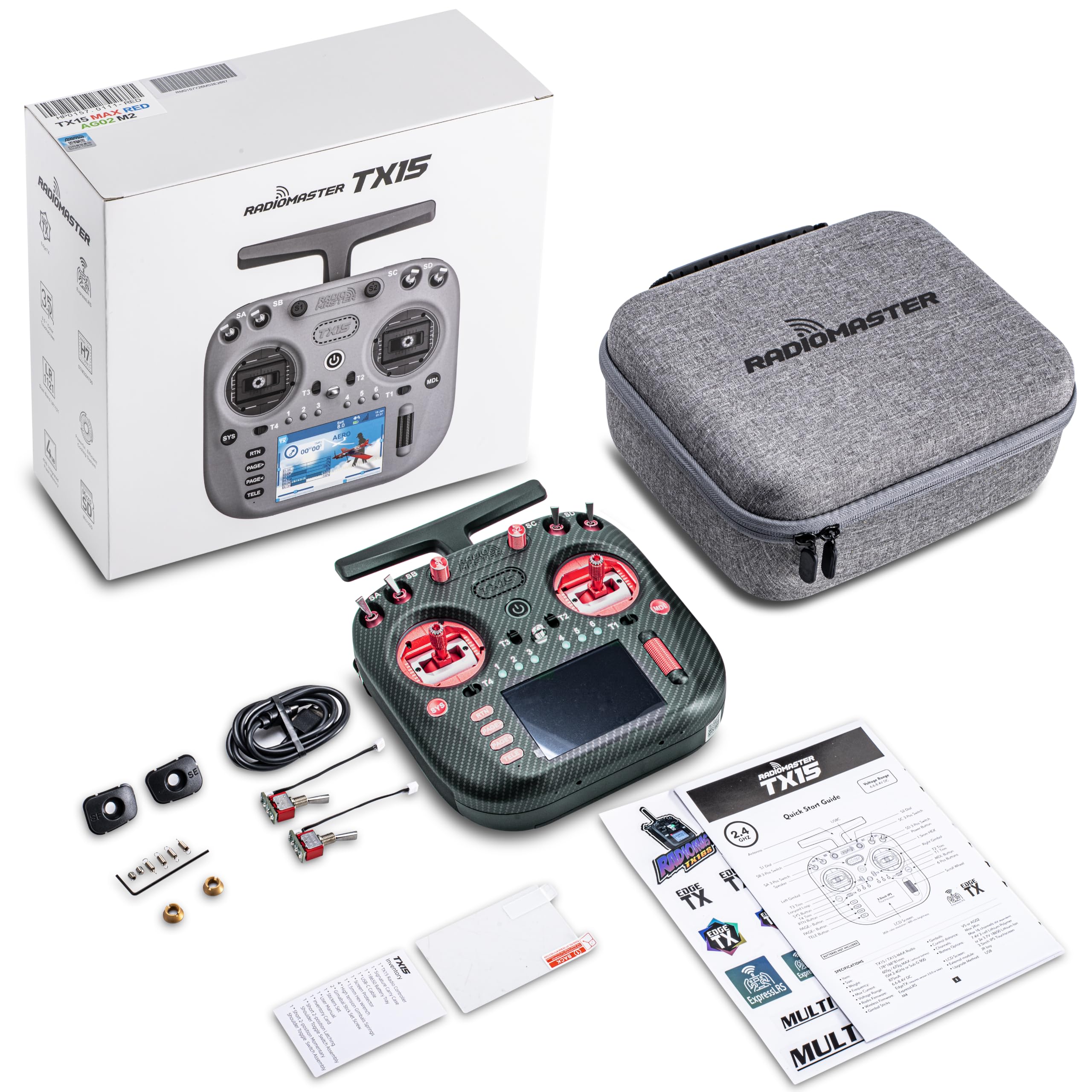 Radiomaster TX15 Max ELRS Funksender, AG02 CNC Hall-Gimbals, 3,5 Zoll IPS-Touchscreen, Für FPV-Drohnen, Multikopter, RC-Helikopter, Autos & Boote, Modus 2