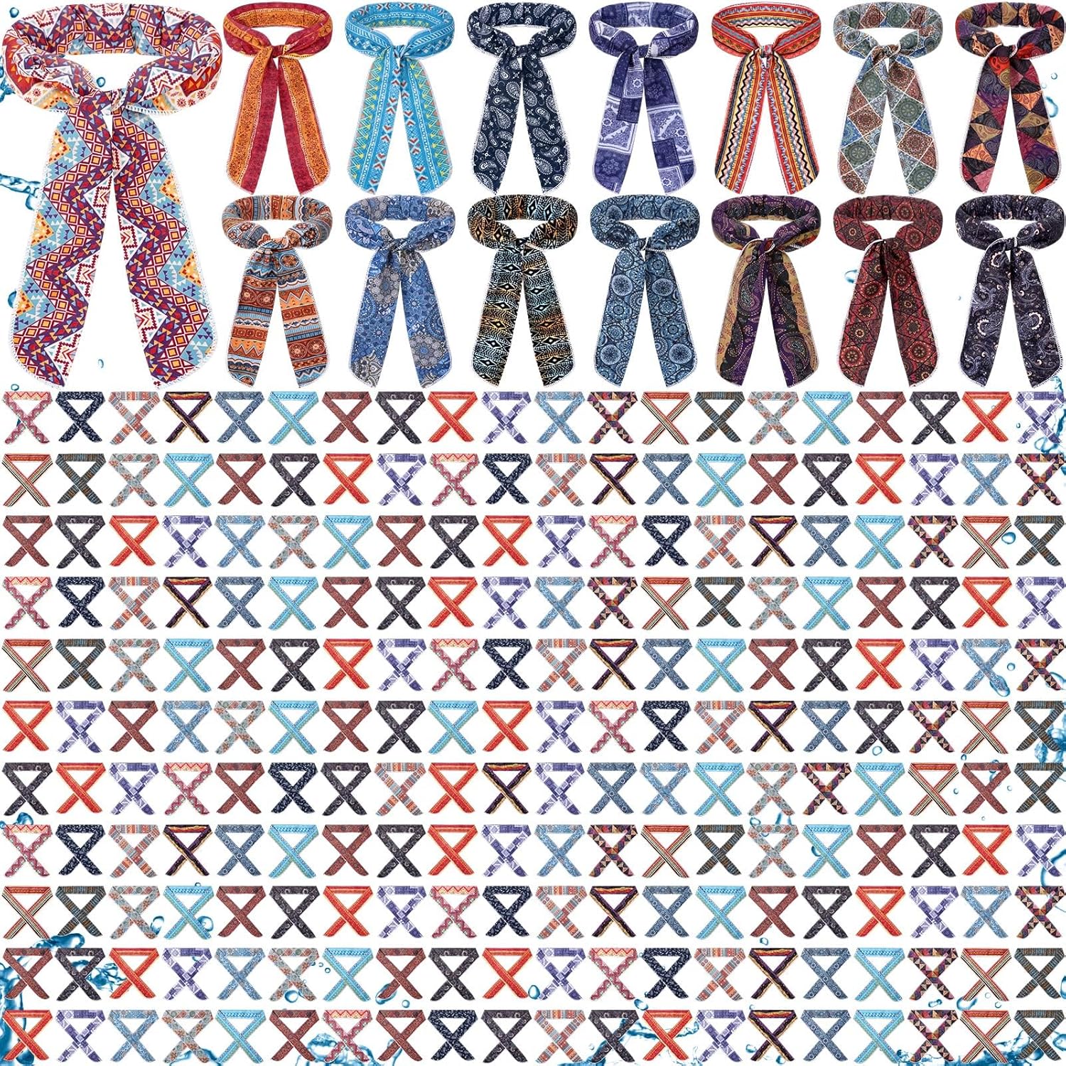 Lenwen Cooling Neck Wraps Cooling Bandana Tie Dye Neck Cooler Ice Wrap Scarf Headband for Hot Weather for Women Men