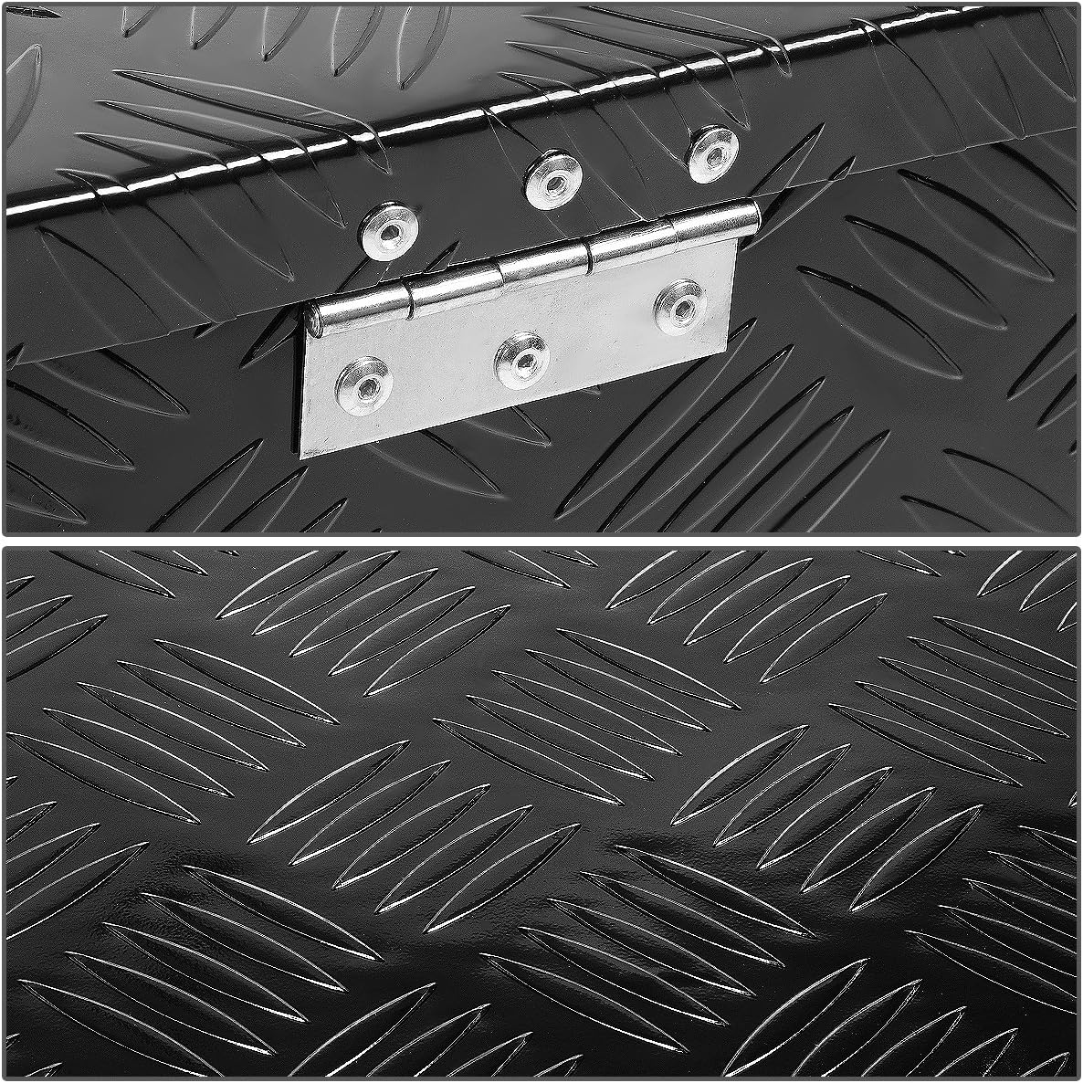 DNA MOTORING Truck Tool Box Lockable Storage Box, Truck Bed Tool Box Truck Bed Organizer Aluminum Truck Tool Boxes for Bed of Truck, w/Lock & Keys (Black), 39"x13"x10", TBOX-T1-38-ALU-BK