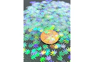 Forest Green Pot Leaf Glitter Sequins