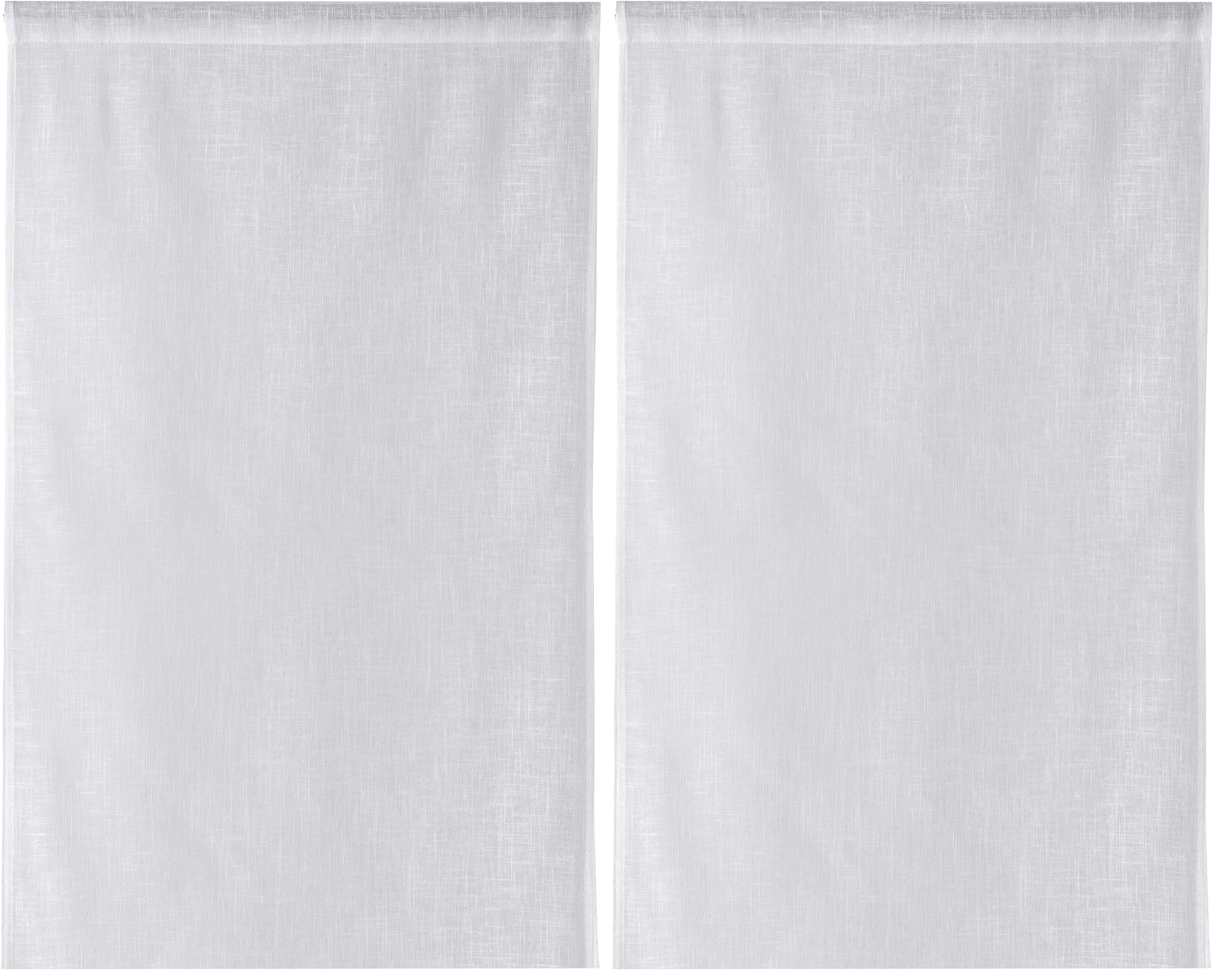 Linder Vitrage à la Paire, Polyester, Blanc, 45x180 cm (Lot de 2)
