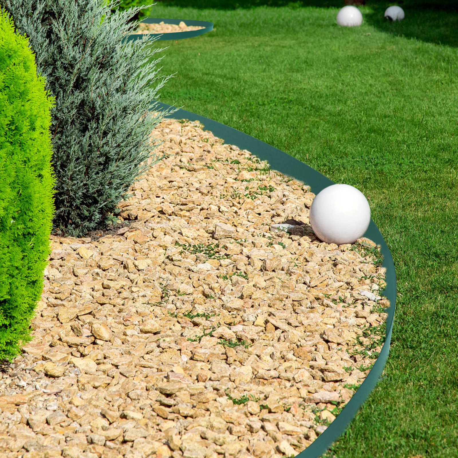 UISEBRT Lawn Edging Roll - Bordo per aiuole in plastica, 20 m, colore: verde
