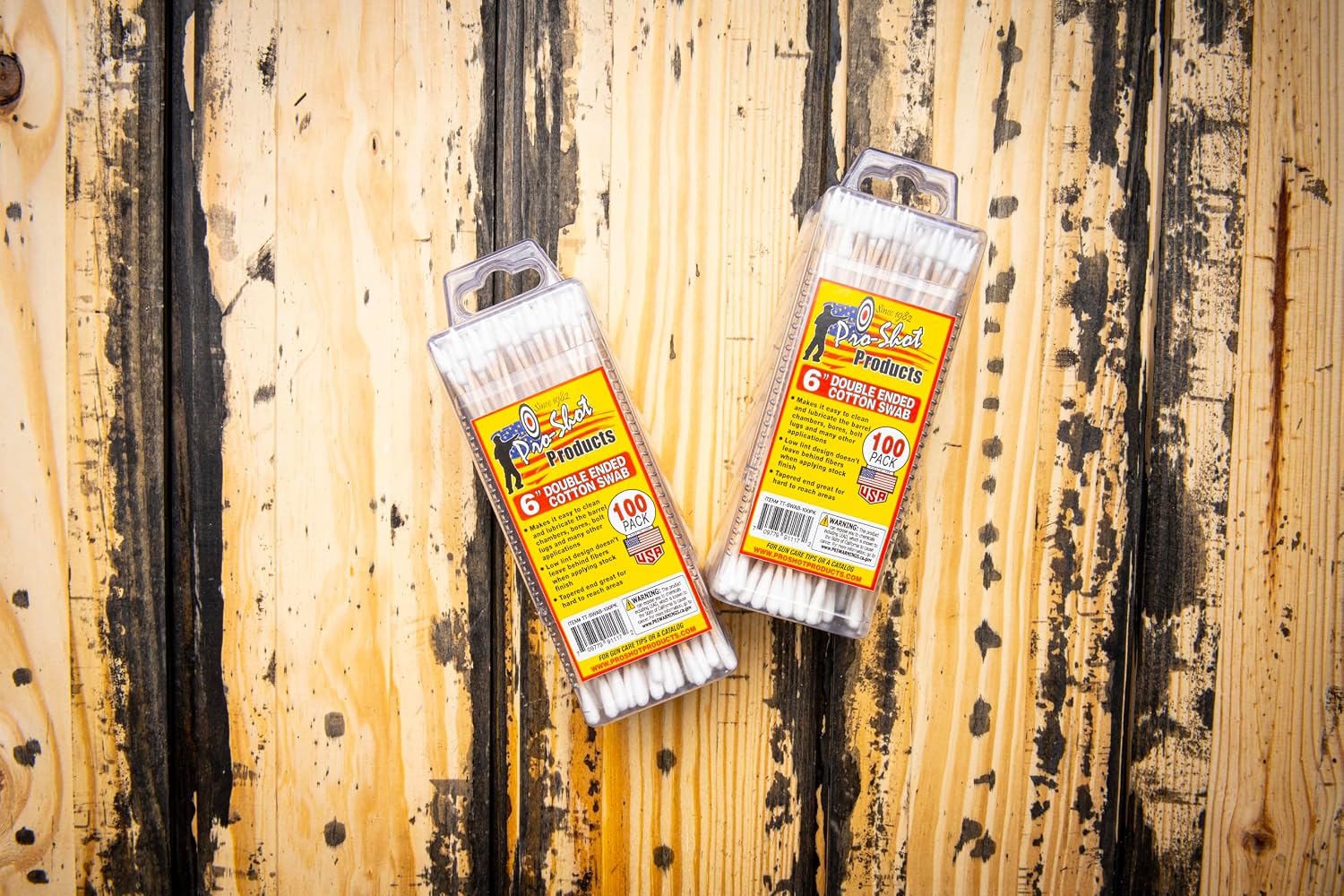 Pro-Shot Products Double End Cotton Swab - Tapered Tip and Regular Tip - 6" Length - 100 Qty.