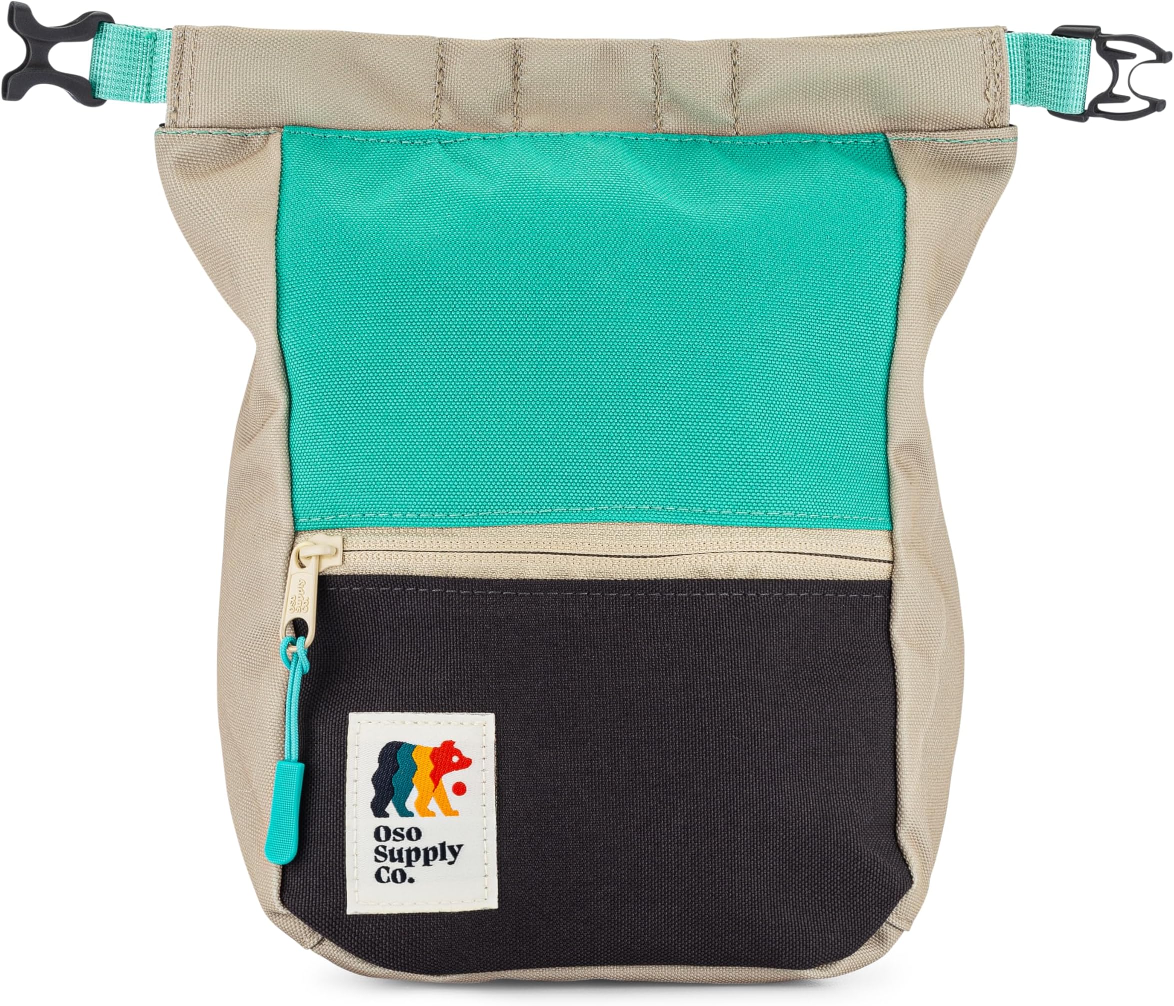 Crux Bouldering Chalk Bucket, Large Size Chalk Bag for Rock Climbing, Chalk Pot with Magnetic Closure, Zippered Pockets and Mesh Pouch for Climbers, Weightlifting, Gymnastics