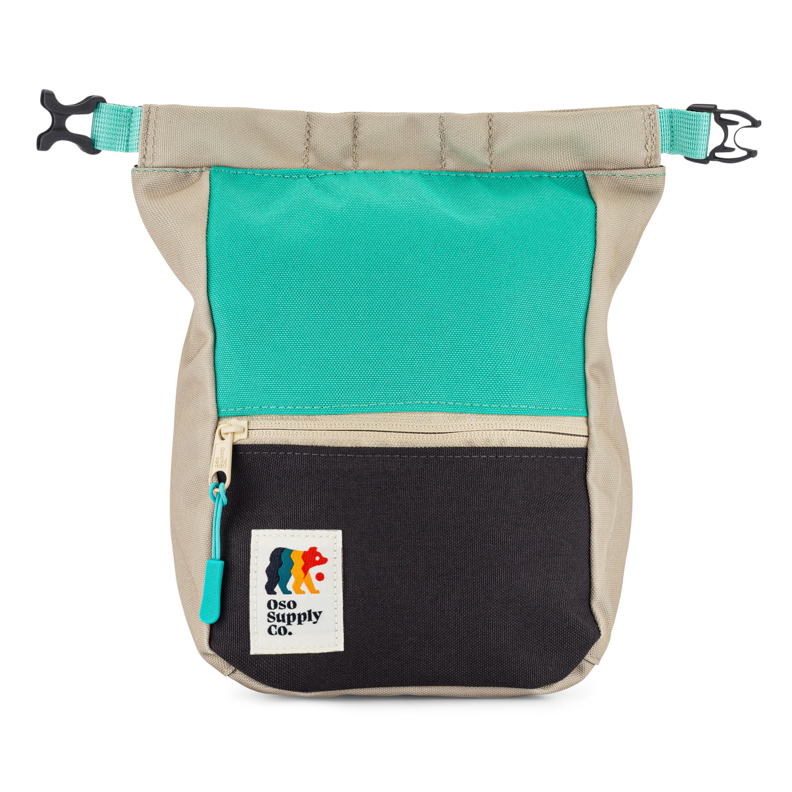 Crux Bouldering Chalk Bucket, Large Size Chalk Bag for Rock Climbing, Chalk Pot with Magnetic Closure, Zippered Pockets and Mesh Pouch for Climbers, Weightlifting, Gymnastics