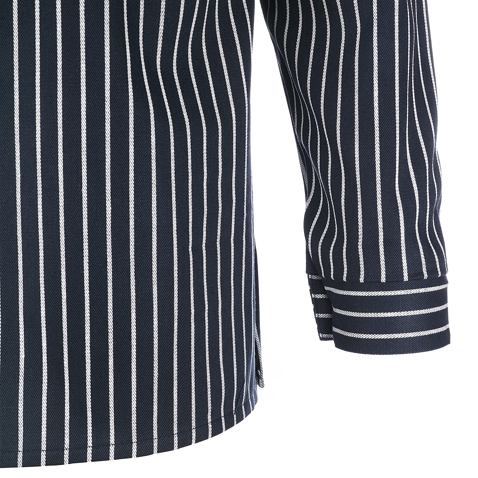 modAS Unisex Finkenwerder Fischerhemd Basic Line – Hemd Seemann Skipper Fischer-Hemd gestreift aus Baumwolle mit Breiten Streifen in Blau Größe 3XL