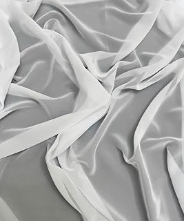 10 Yard (White) Matte Chiffon Fabric by The Yard, Sheer Soft Fabric for Wedding, Arch Draping, Baby Shower, chuppah, Drapery Fabric