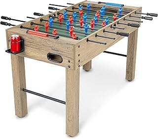GoSports 48 Inch Game Room Size Foosball Table - Includes 4 Balls and 2 Cup Holders â€“ Black, Oak, or White
