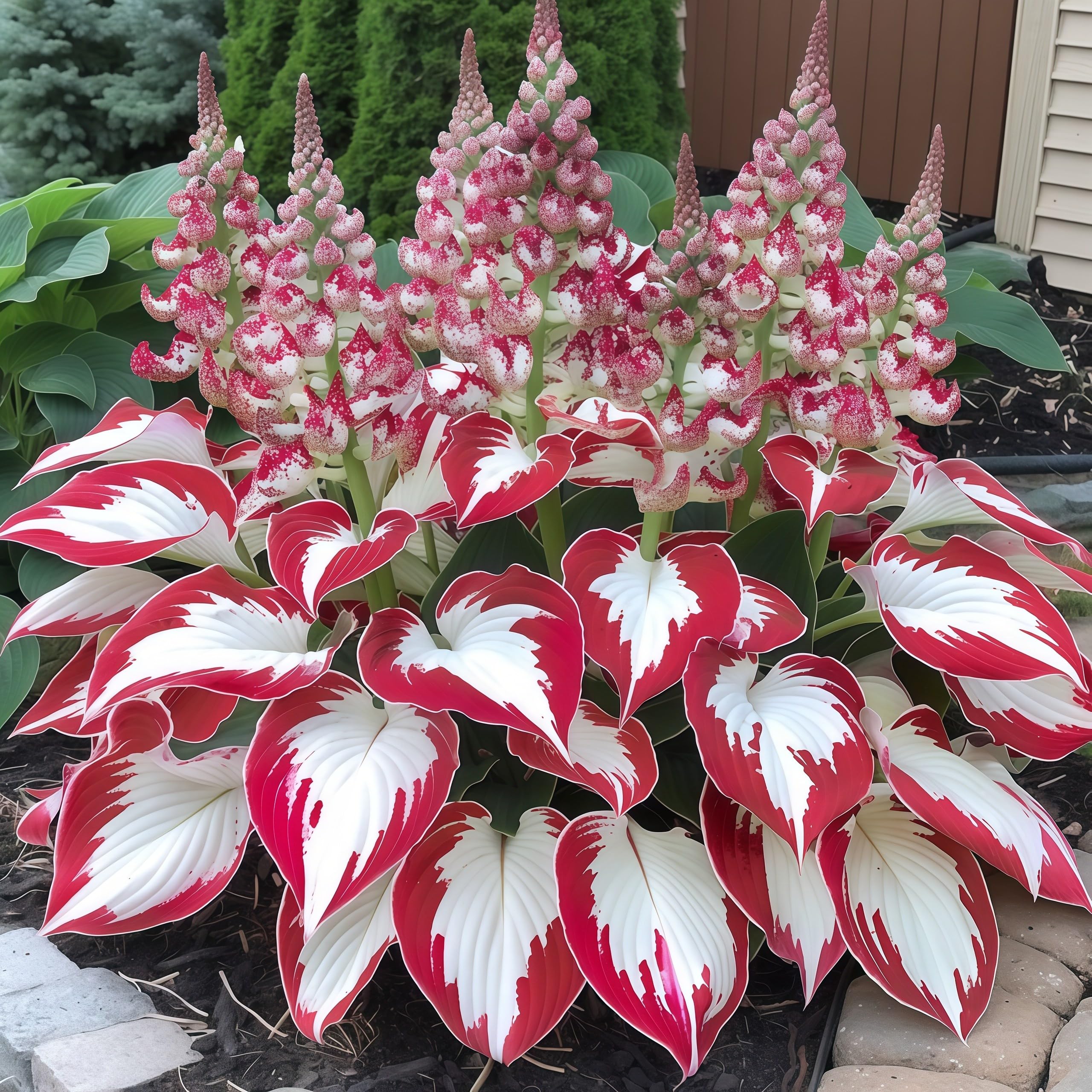 Stunning Hosta Bulbs Perennial UK, Rare and Beautiful Hostas Rhizome in Bulk,Planting for Stunning Garden Displays-6 Bulbs-A