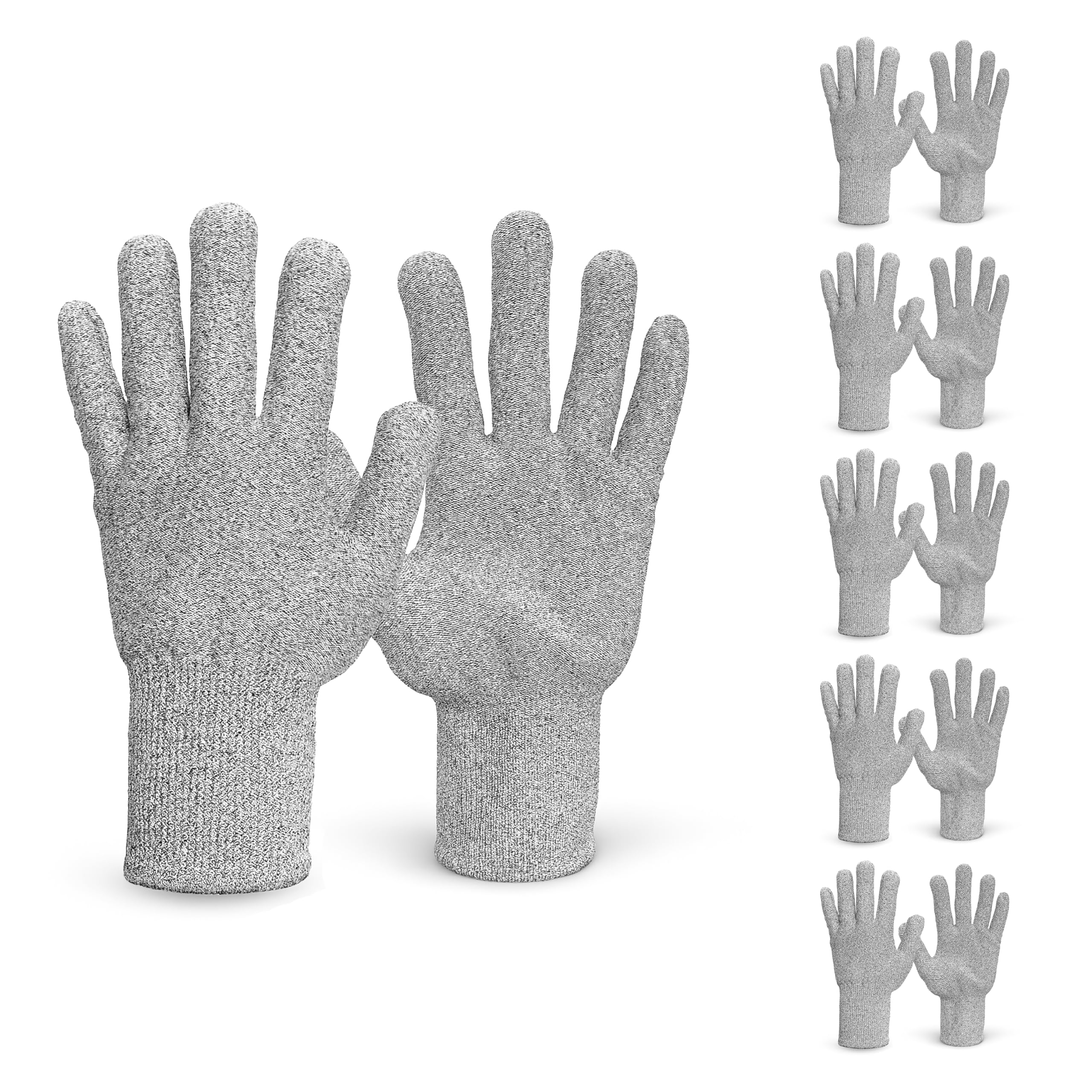 Gants en fibre de verre gris 5 paires (L)