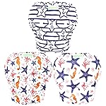 wegreeco Baby & Toddler Snap One Size Adjustable Reusable Baby Swim Diaper (Starfish, Small, 3 Pack)
