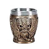 Skull Armor Shot Glass, Funny Vintage Skeleton D&D Shot Cup 1.7 oz for Whiskey, Tequila, Vodka, Liquor Party Decorations Supplies Birthday Halloween Christmas Gift for Men Brother Friends (Copper)