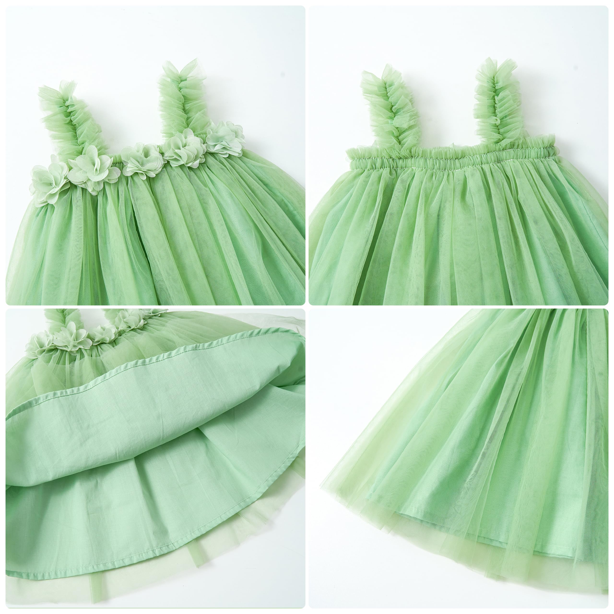 Miipat Robes Bébé Fille Jeune Enfant Princesse Tulle Tutu Robe vec Ceintures de Tête Florale pour Gâteau Cassé Fête d'anniversaire Prise de Photos Mariage