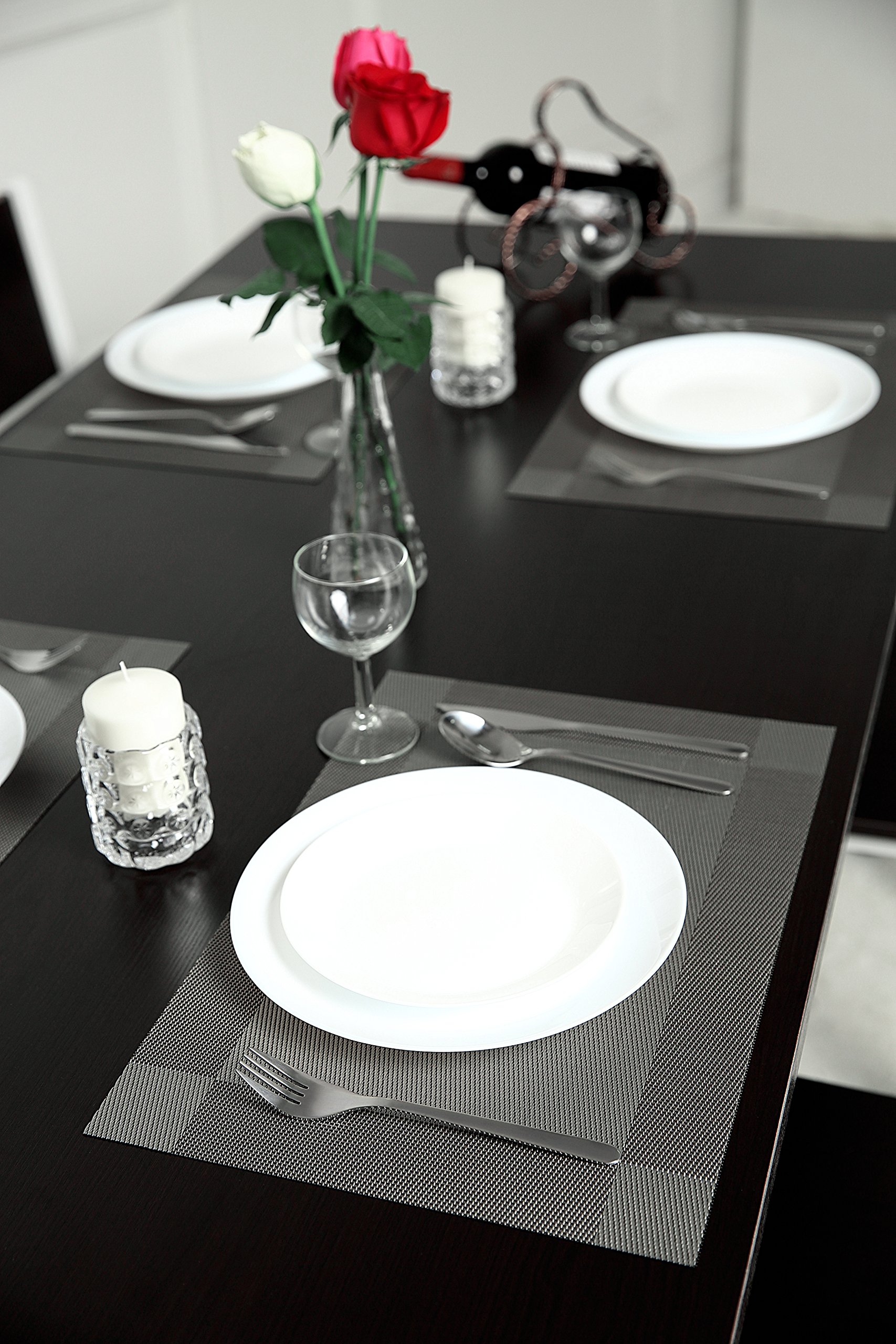 SICOHOME Placemats Set of 4,Grey Vinyl Placemats Buy Online in United Arab Emirates at