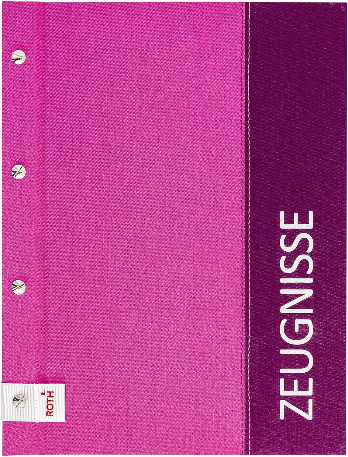 ROTH Spectrum Certificate Folder with Book Screws A4 12 Inserts Pink Expandable
