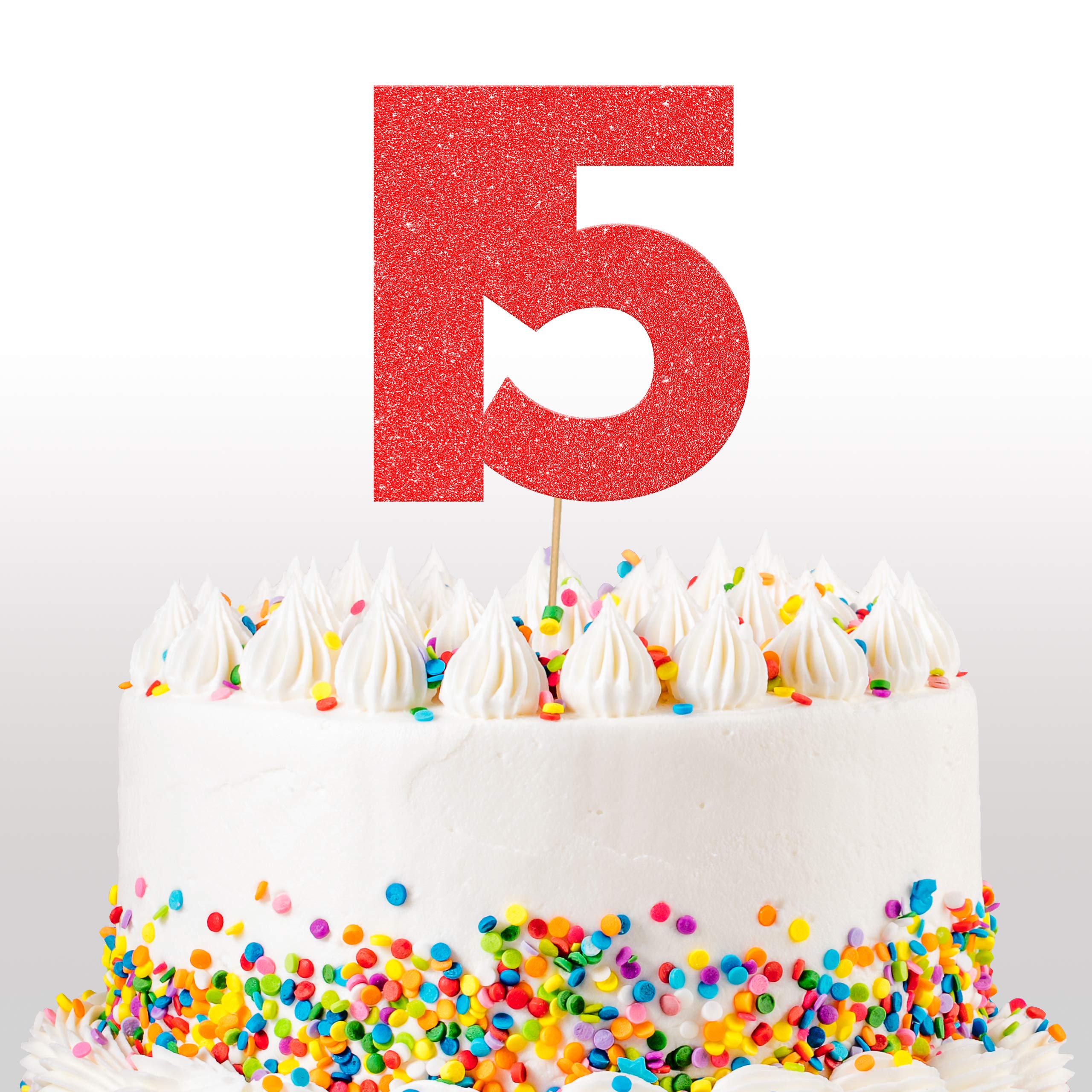 Decorazione per Torta di Compleanno Numero 15 con Cristalli Argentati e Strass, 4,7 Pollici