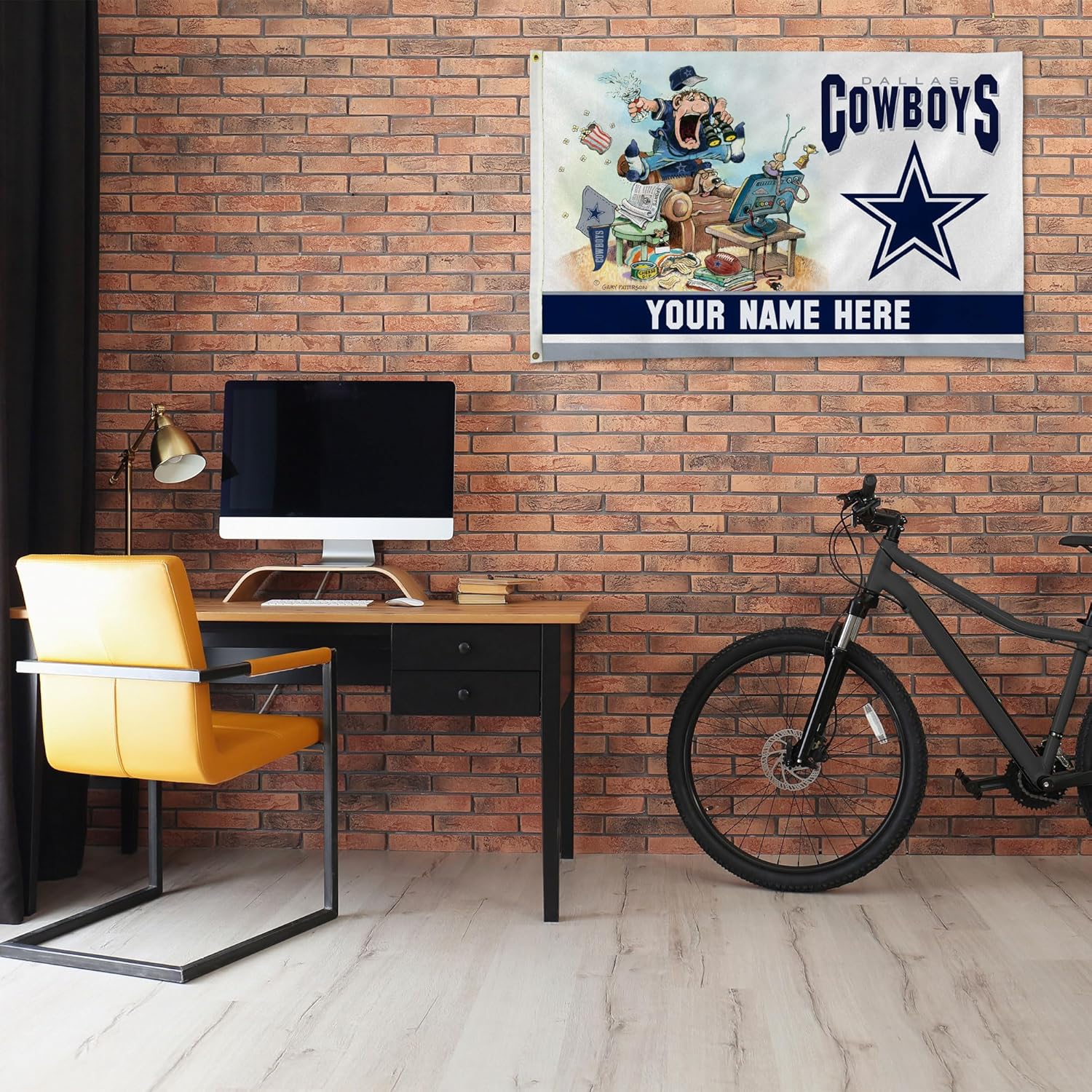 Rico Industries NFL Teams The Fan by Gary Patterson Personalized 3' x 5' Banner Flag - Made in The USA - Indoor or Outdoor Décor