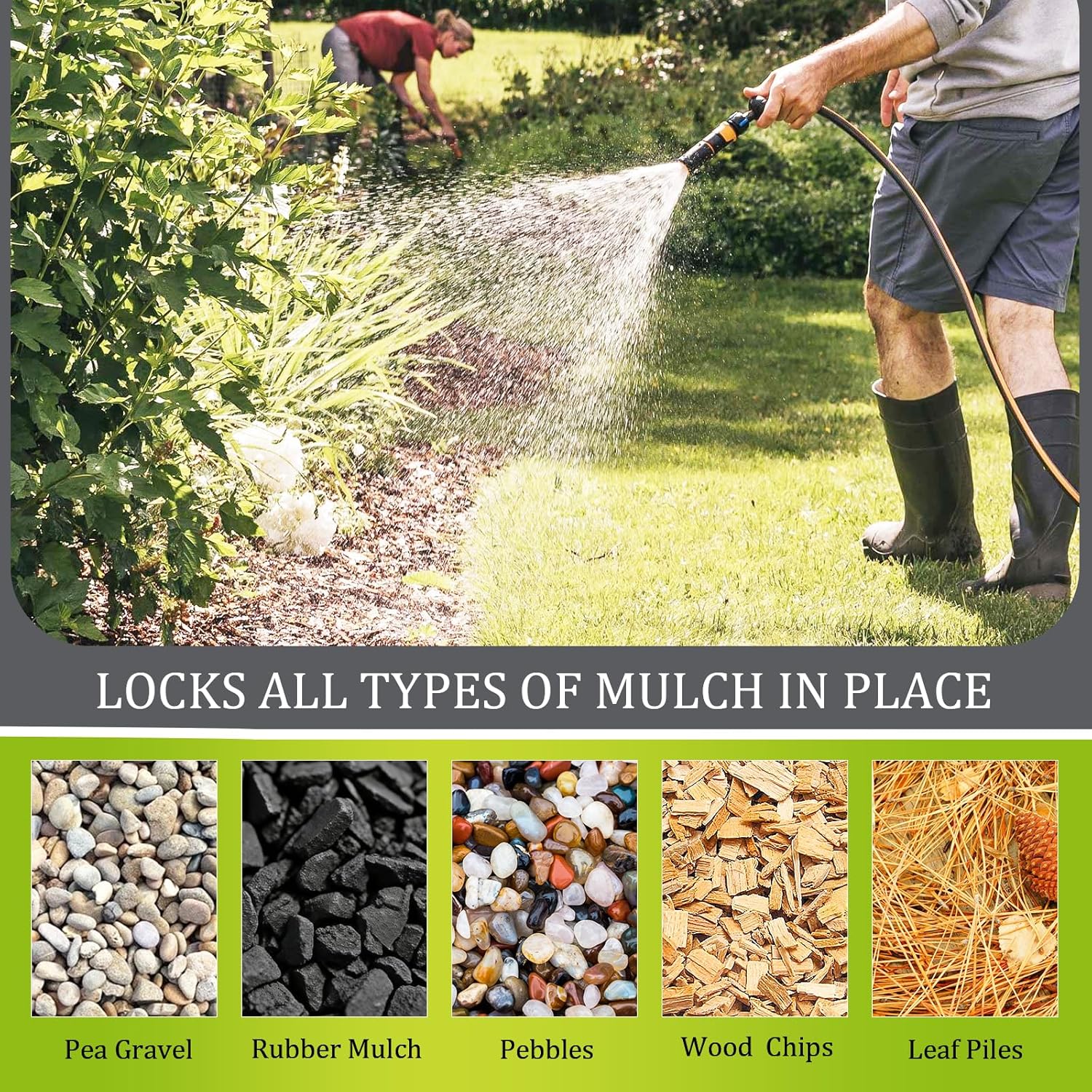 Mulch Glue for Landscaping 32oz, Strong Rock Glue & Gravel Binder, Non-Toxic Fast-Dry Adhesive Mulch Lock, Long-Lasting Outdoor Mulch Stabilizer for Pine Straw, Garden Borders, Patios & More