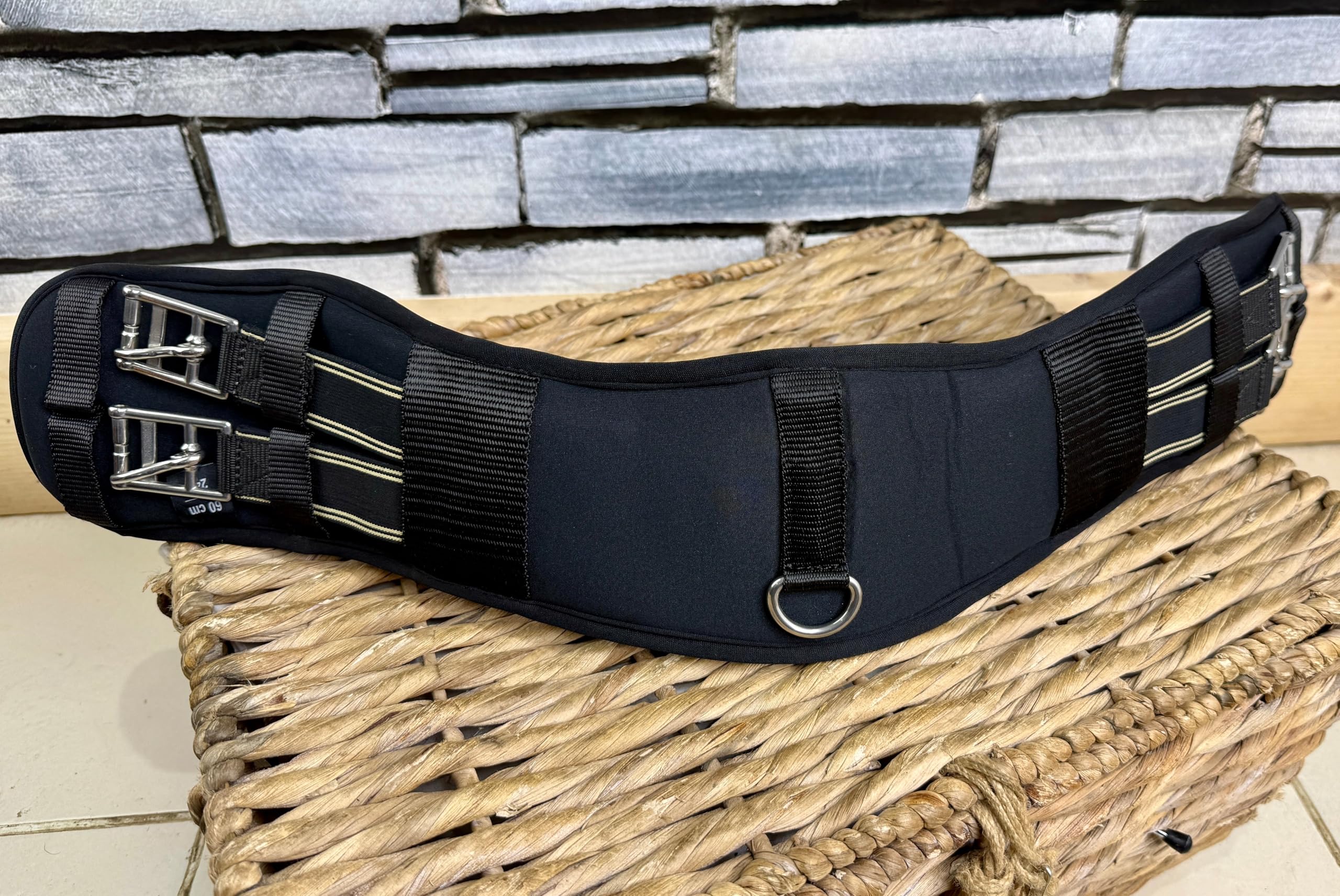 Curved Memory Foam Anatomic Soft Dressage Girth - Black 30"
