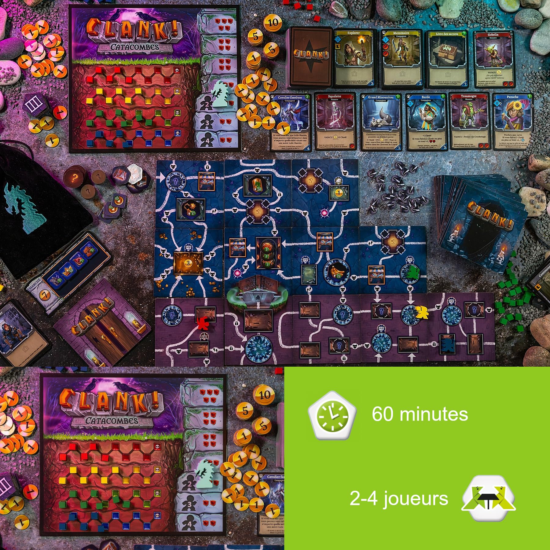 Origames - Clank ! Catacombes - Jeu de Deck Building, Exploration et Prise de Risque - 2 à 4 Joueurs - Français - 85194