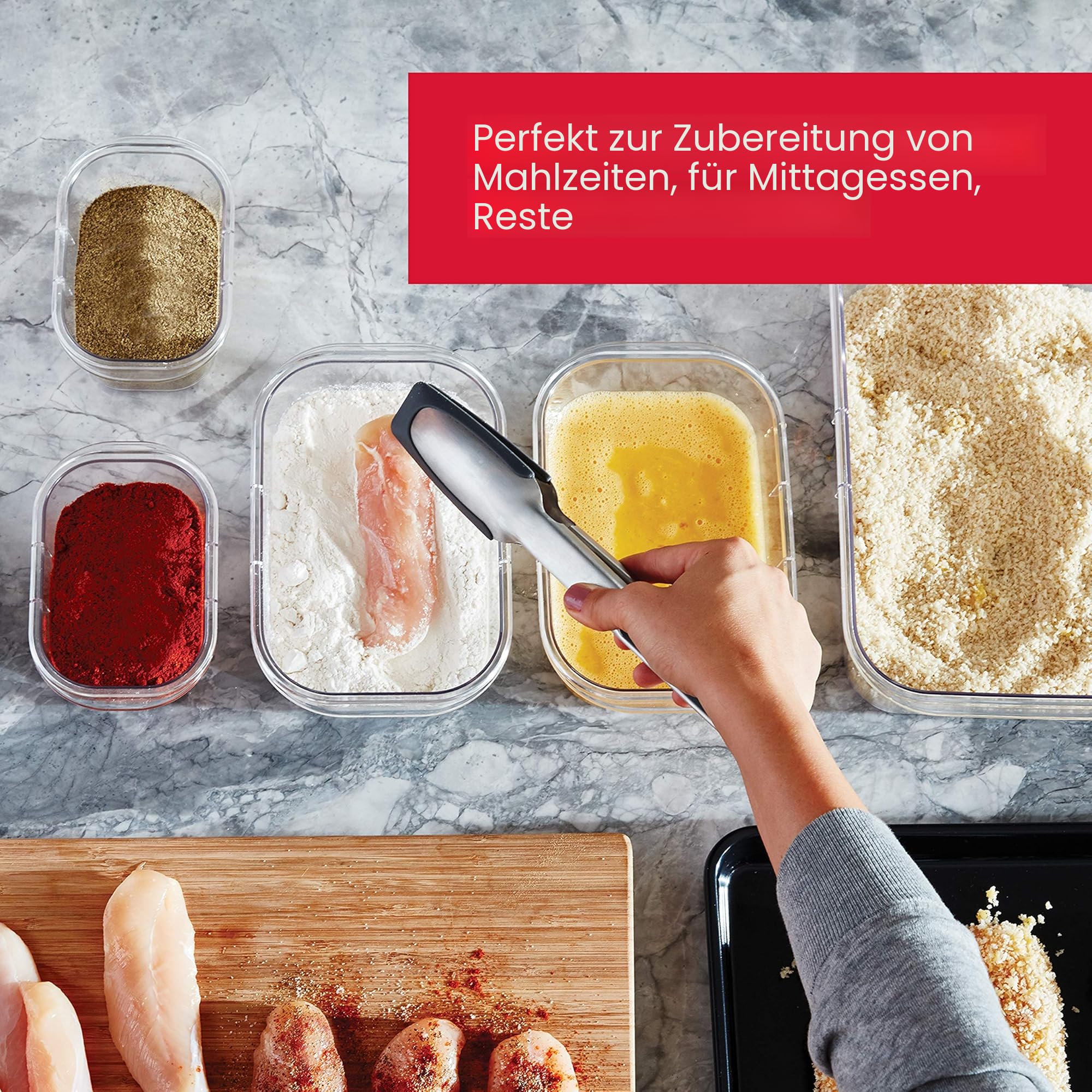 Rubbermaid 2108389 Brilliance Aufbewahrungsbehälter aus Kunststoff, BPA-frei, auslaufsicher, transparent, 44-teilig