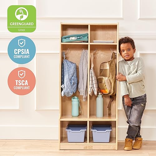 Miniatura 5 de ECR4Kids armario para abrigos de abedul natural Beige