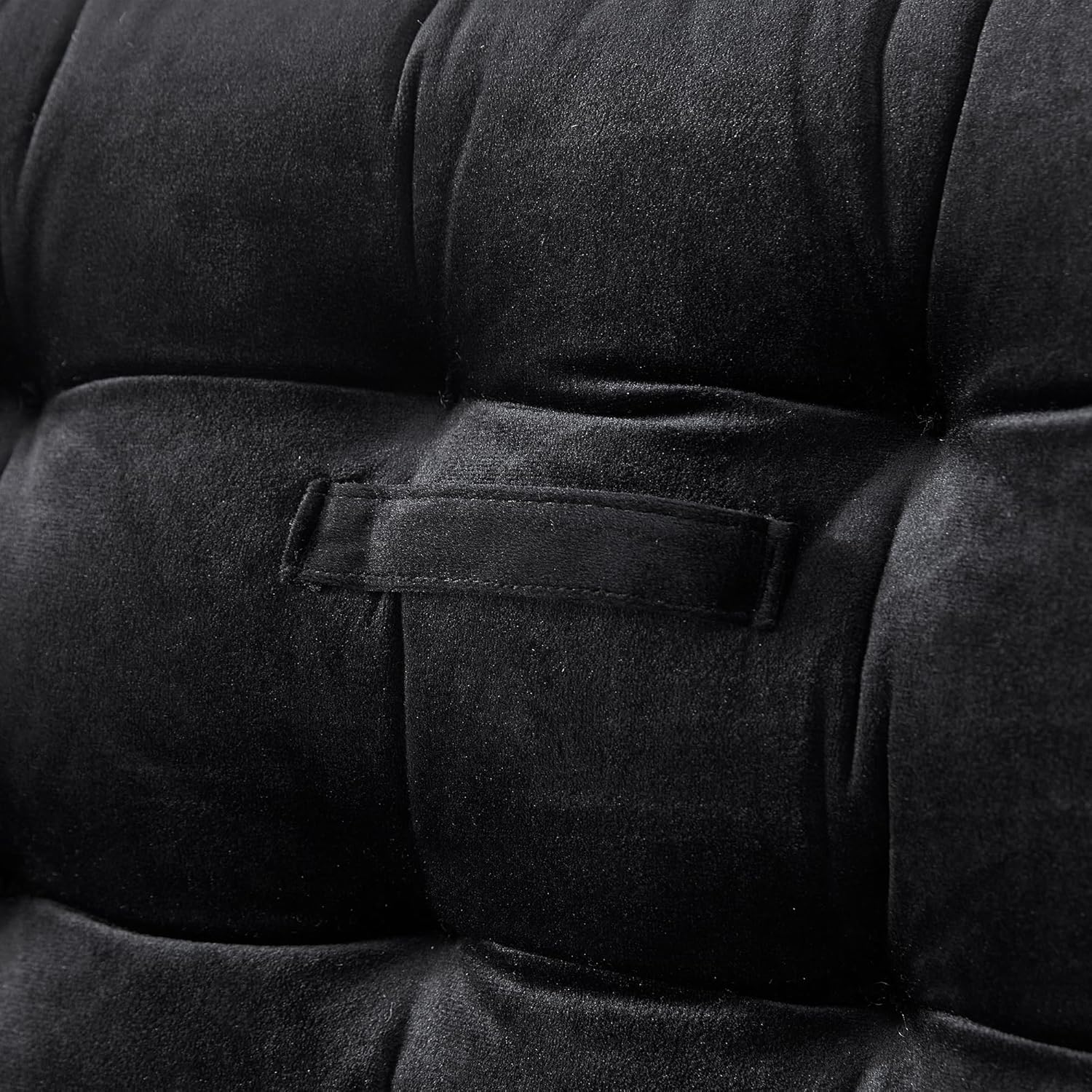 DormCo Rainha Cushion Tufted College Headboard - Black Velvet