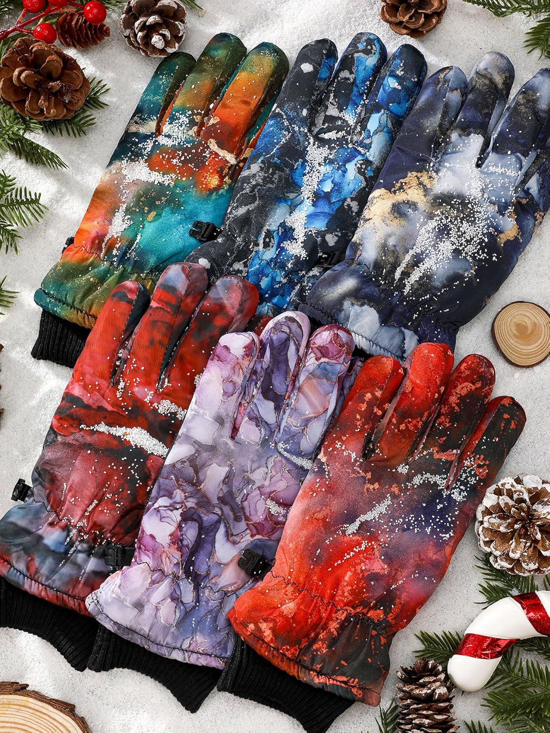 Bencailor 6 Pairs Kids Winter Gloves Waterproof Ski Glove Boy Girl Warm Snow Snowboard Mittens for Cold Unisex - Image 7