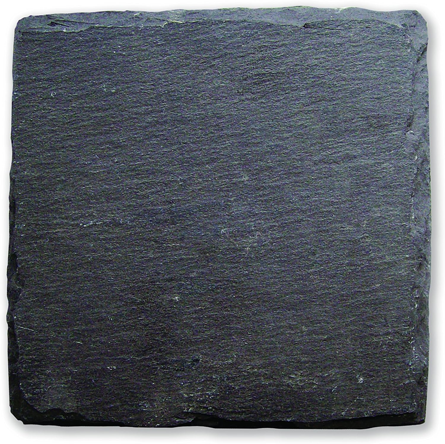 Twine Square Slate Coasters, Modern Square Coasters, Slate with Velvet Backing, Protect Tables and Surfaces, Black, Set of 4