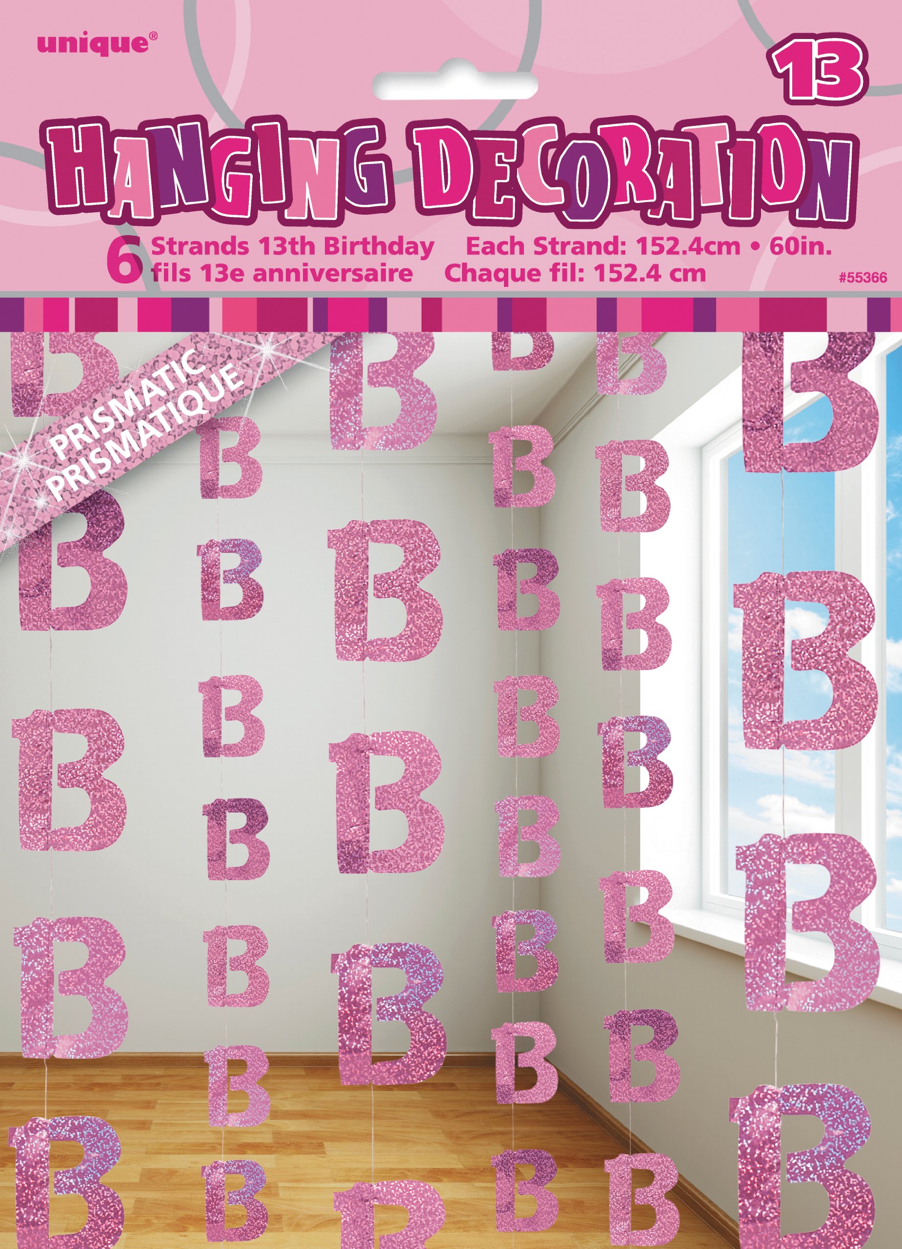 Unique Party 92068 - 9ft Foil Glitz Pink Happy 80th Birthday Banner — view 138
