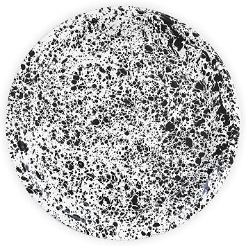 Enamelware Large Round Tray, 20.5 inch, Black/White Splatter