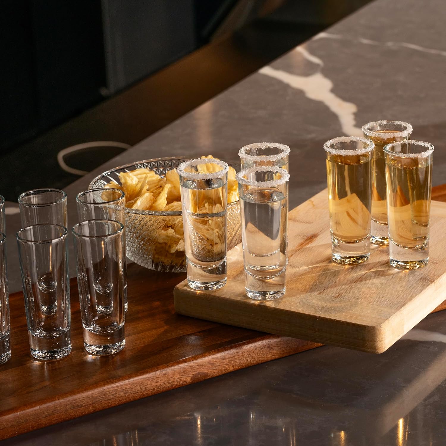 LEMONSODA Clear Shot Glass Set- (2oz) Crystal Shot Glasses - Sake, Tequila, Whiskey, Vodka, Gin - Great for Tastings, Gifts, Parties, Unique Pieces (Tall, Set of 12) - Image 2