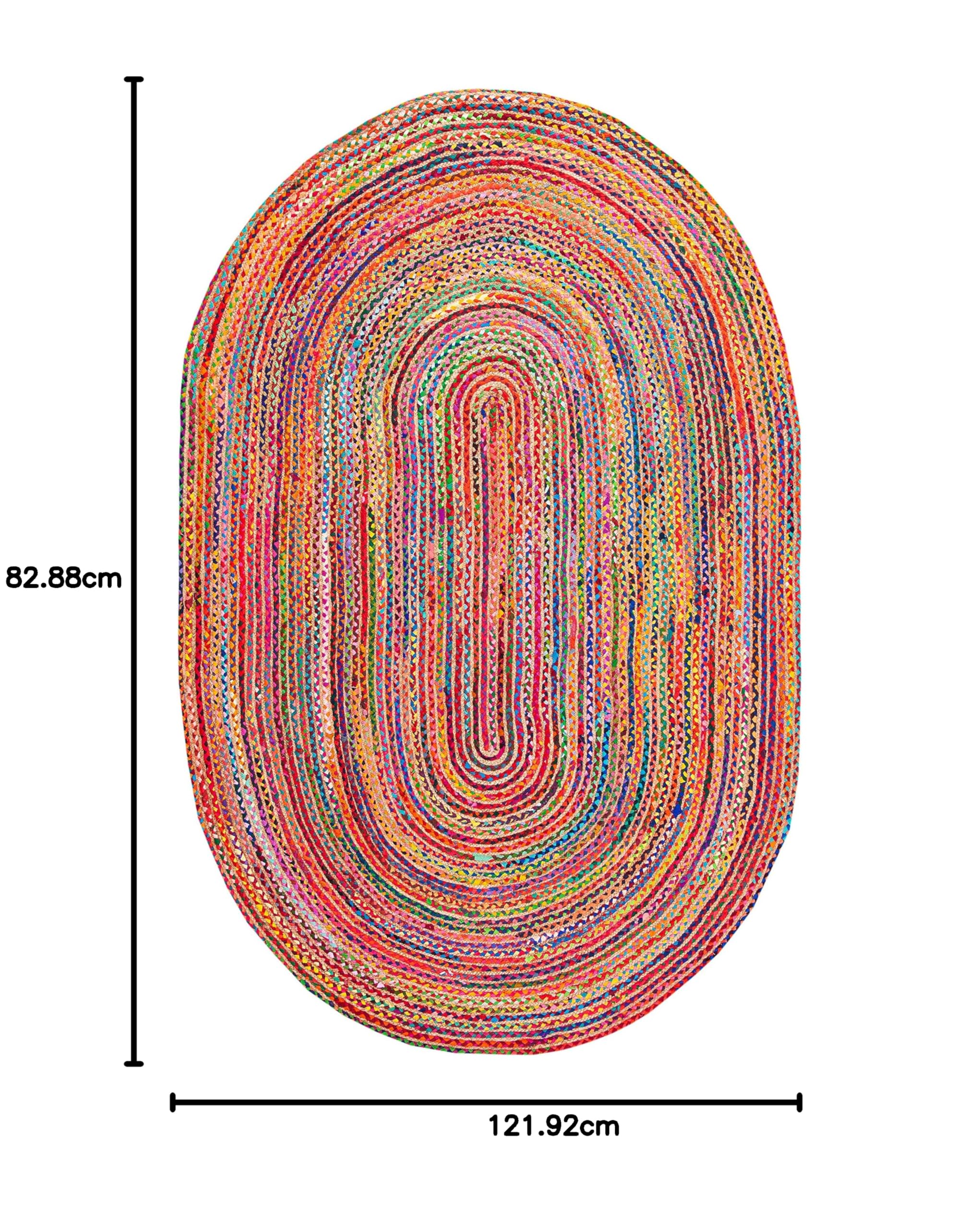 SAFAVIEH Tapis Boho pour Salon, Salle à Manger, Chambre à Coucher - Cape Cod Collection, Tapis à Poil Court, Rouge et Multicolore, 122 X 183 cm