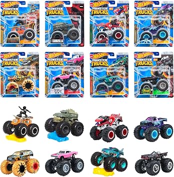 Hot Wheels 987M-FYJ44 Monster Truck, 164 Assortment, 8 Mini Cars Sold in Box, 3 Years Old and Up
