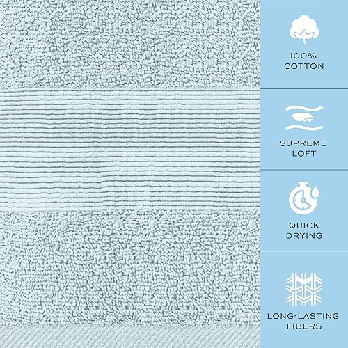 Miniatura 3 de White Classic Resort Collection - Juego de toallas de baño suaves  Felpa de hotel de lujo y algodón absorbente  2 toallas de baño, 2 toallas de mano