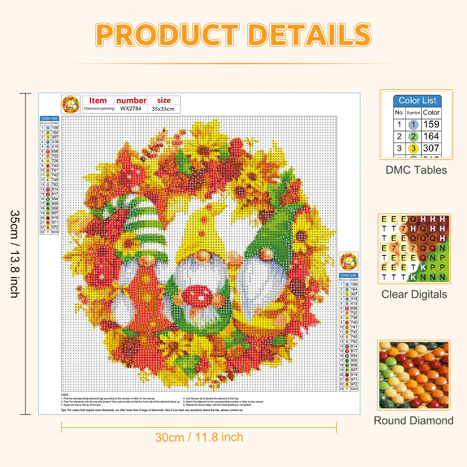 RICUVED Kerst Diamond Painting Kits voor Volwassenen Beginner, 5D Diamant Schilderen Kerstboom DIY Volledige Boor Diamond Painting Kits Winter Diamond Art Kits voor Thuis Muur Decor Geschenken (30 x