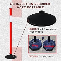 Vista 4 de [Paquete de 3] Conos de poste de delineador de tráfico ajustables con base de goma pesada y collares reflectantes, conos de seguridad