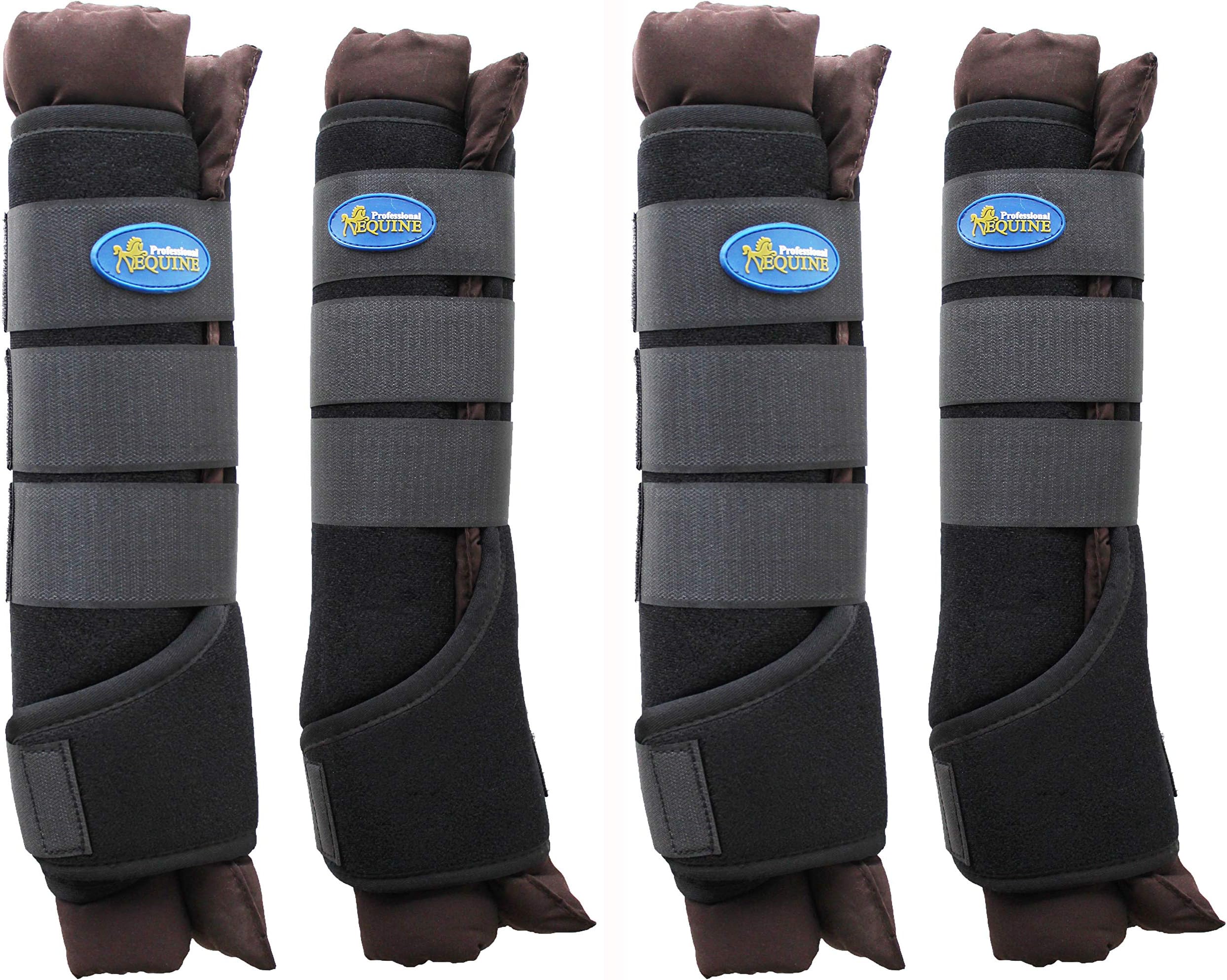 Horse Stable Shipping Boots Wraps Front Rear 4 PK Leg Care Brown 4120BR