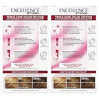 Vista 132 de L'Oreal Paris Excellence Creme - Coloración permanente para el cabello, castaño oscuro 4, 100% de cobertura de canas, paquete de 2