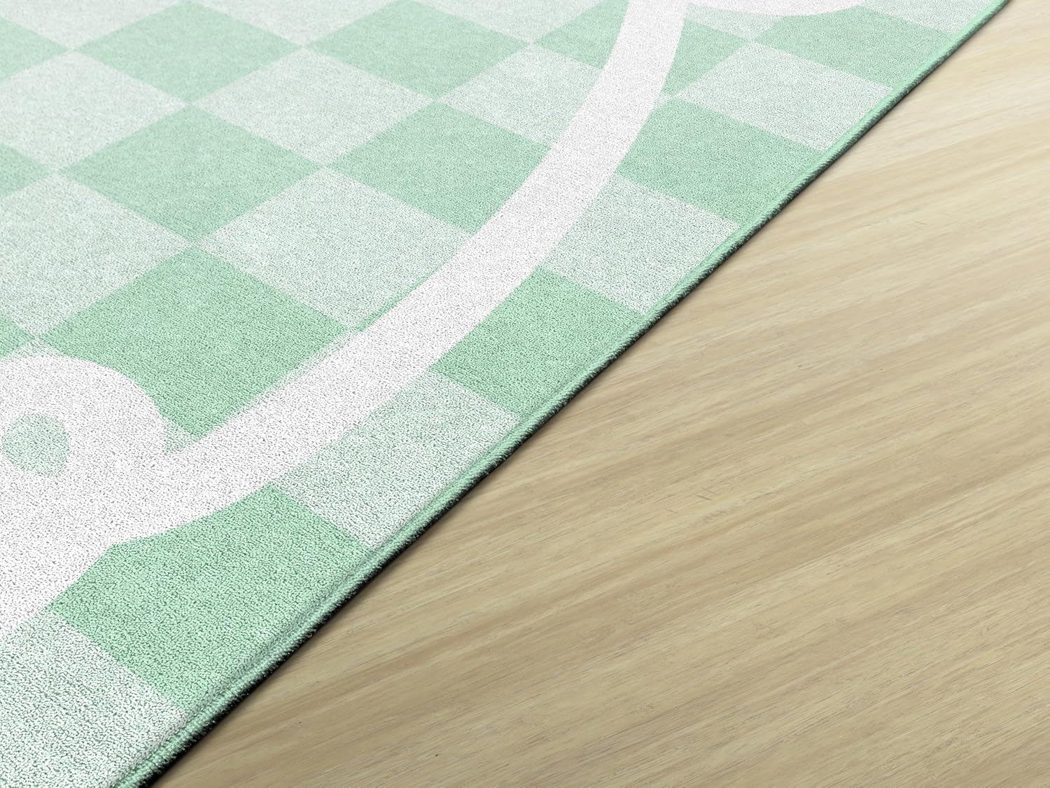 Flagship Carpets Bow Border in Mint Educational Area Rug for Kids Room, Children's Classroom Rug for Teaching and Playroom, 7'6" X 12' - Mint